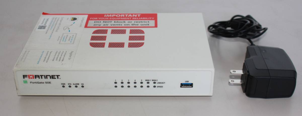 【FG-50E】Fortinet FortiGate-50E UTM ライセンス 24年08月25日【通電OK】【初期化済】【ACアダプター付き】_画像2