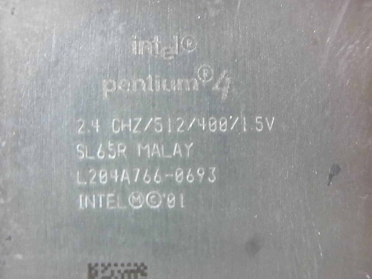 ◎Intel Pentium4 2.40GHz 2.4GHz/512/400/1.5V SL65R Northwood Socket478 (Ci0563)_画像2