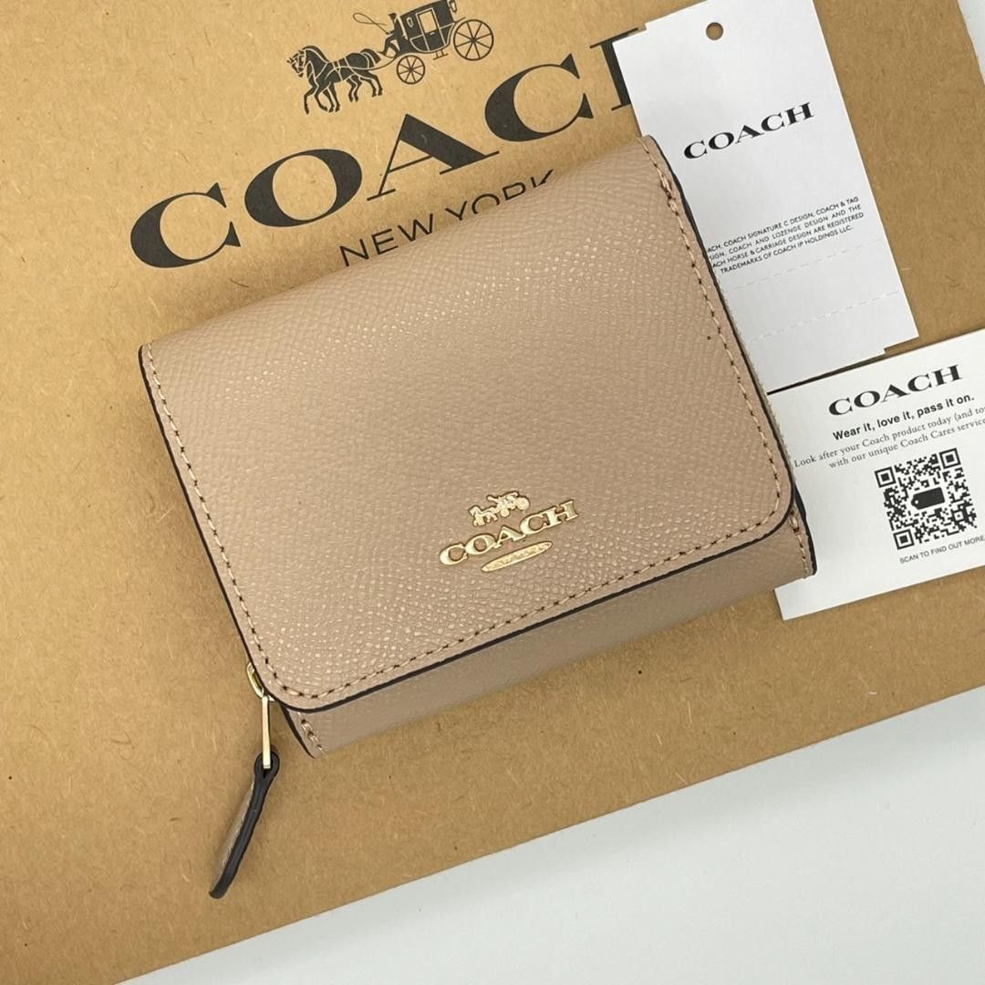 coach COACH 財布 三つ折財布 トープ ベージュ - 折り財布