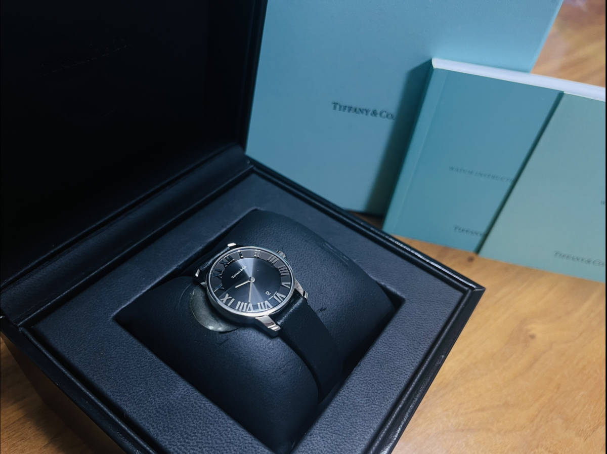 Tiffany&Co. ティファニー アトラス デイト機能 腕時計 黒文字盤