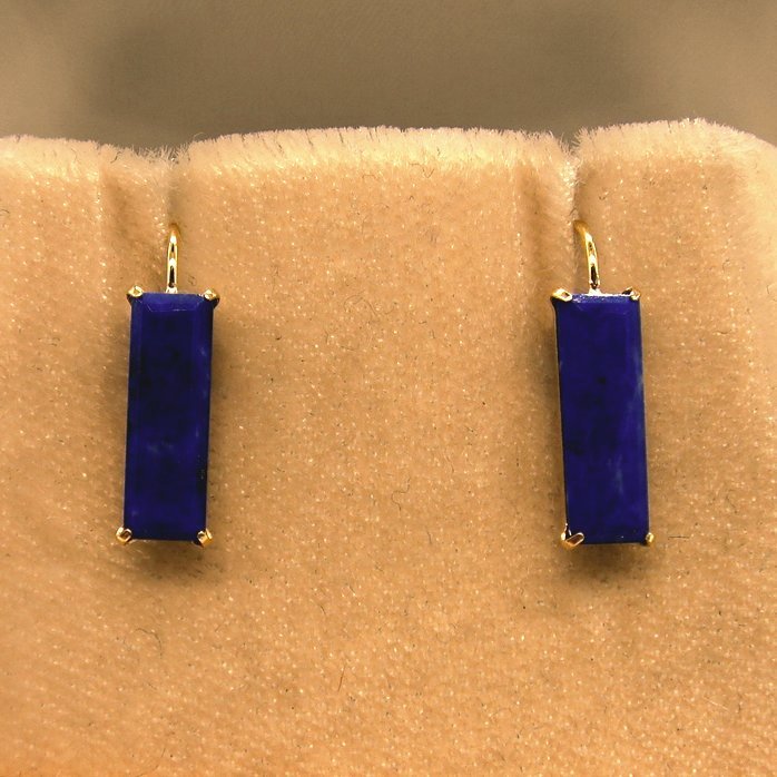 PC1579:K18YG lapis lazuli earrings 