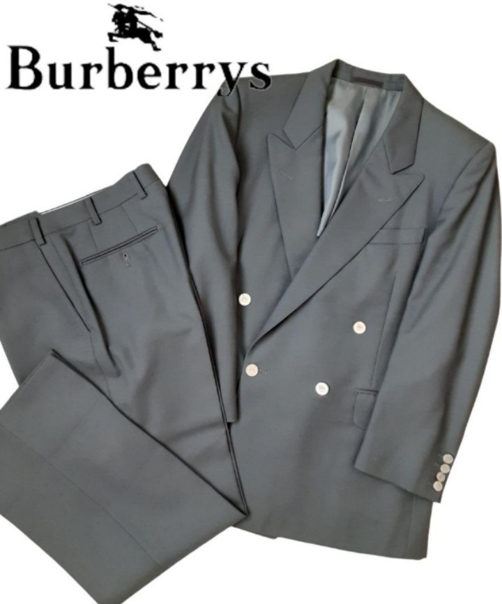 極美品 BURBERRYS ダブルスーツ 希少の金ボタン-