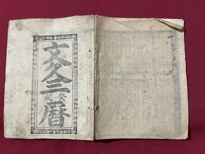 ｓ▼▼　江戸期　文久三癸亥暦　暦　七曜表　日読み　方角　古書　資料　当時物　　/ E7②_画像2