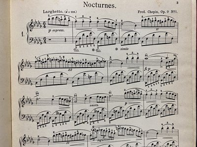 ｃ▼　楽譜　CHOPIN NOCTURNES　ショパン　ノクターン　夜想曲　EDITION PETERS　ペータース　発行年不明　古書店シール　/　K51_画像4