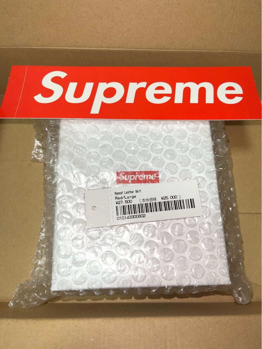 お値下げ中^ ^!【新品・未使用】 Supreme Repeat Leather Belt + T