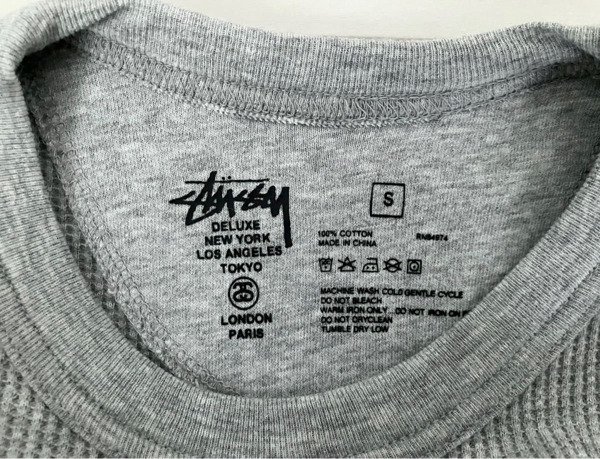 美品】ステューシー STUSSY サーマルニット カットソー 長袖 美品】ステューシー STUSSY サーマルニット カットソー 長袖