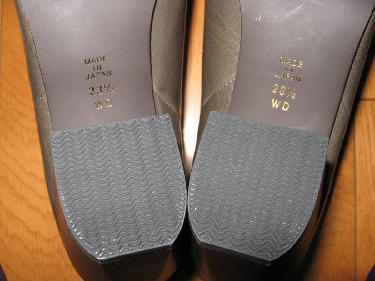  не использовался быстрое решение Diana DIANA ботиночки туфли-лодочки 23.5cm Jean ключ каблук хаки серый 