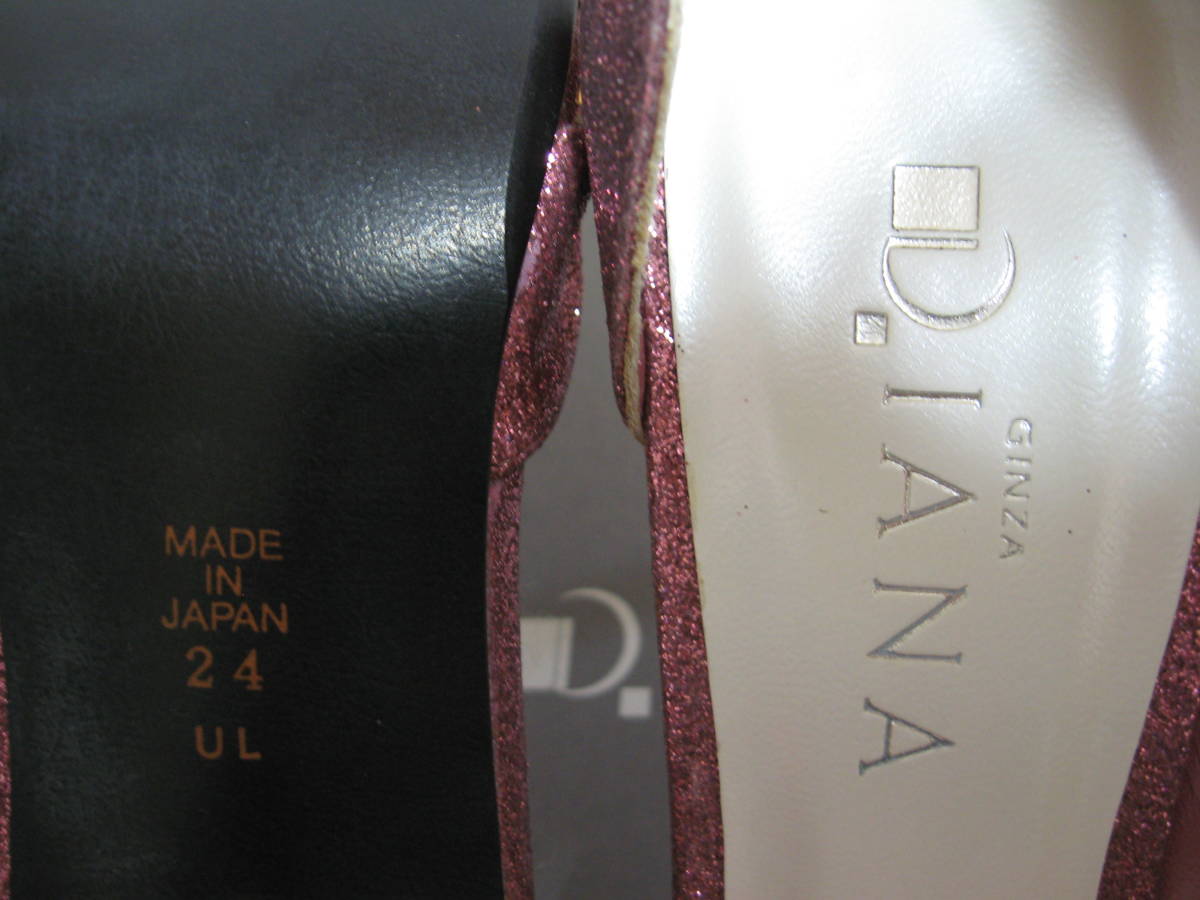  не использовался быстрое решение Diana DIANA туфли-лодочки 24cm открытый tu стразы украшение g Ritter булавка каблук 