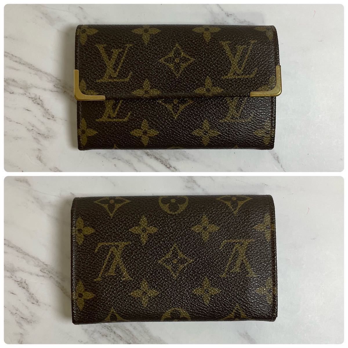 【305】 ルイヴィトン LOUIS VUITTON モノグラム 二つ折り財布 スリムウォレット ヴィンテージ フランス製 メンズ レディース 男女兼用_画像3