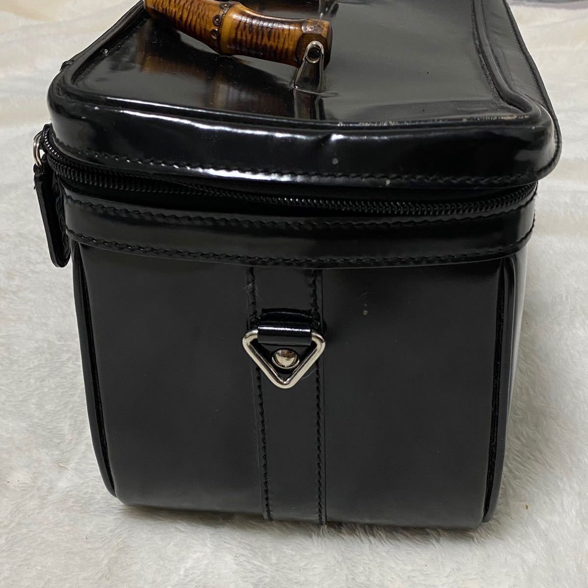 20-170】GUCCI グッチ バンブー エナメル レザー パテント 本革
