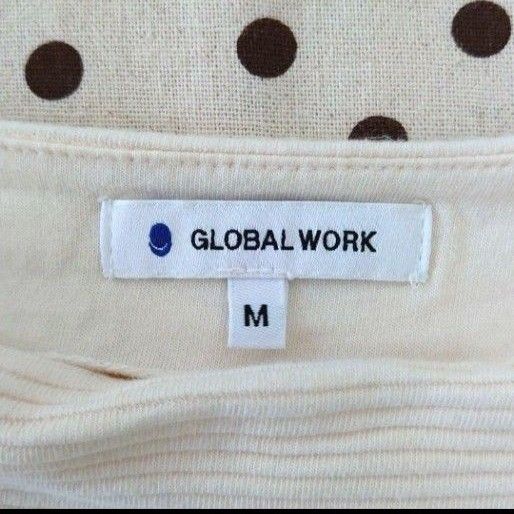 GLOBAL WORK　グローバルワーク　コットン　プルオーバー　カットソー　袖くるみボタン