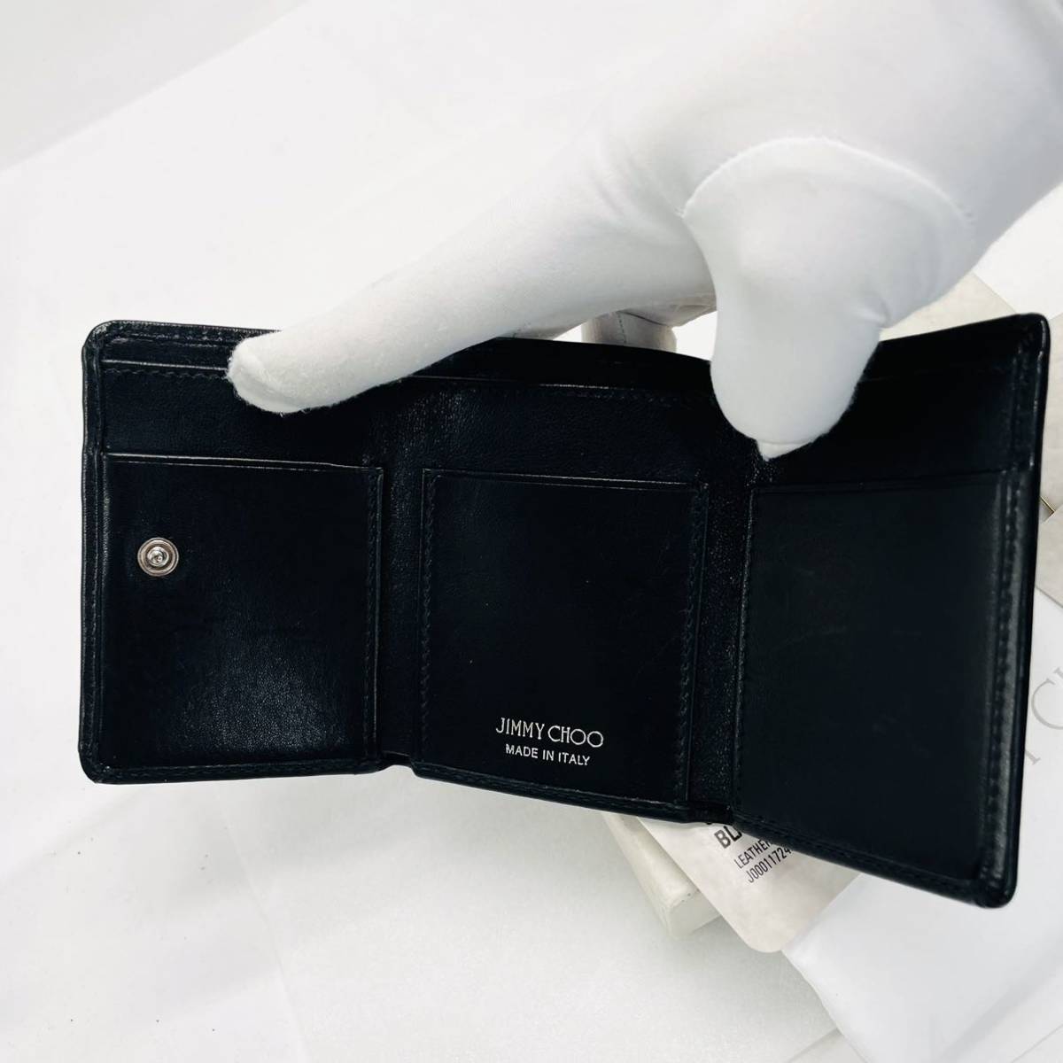 JIMMY CHOO ジミーチュウ コンパクト財布 三つ折り財布 スタースタッズ