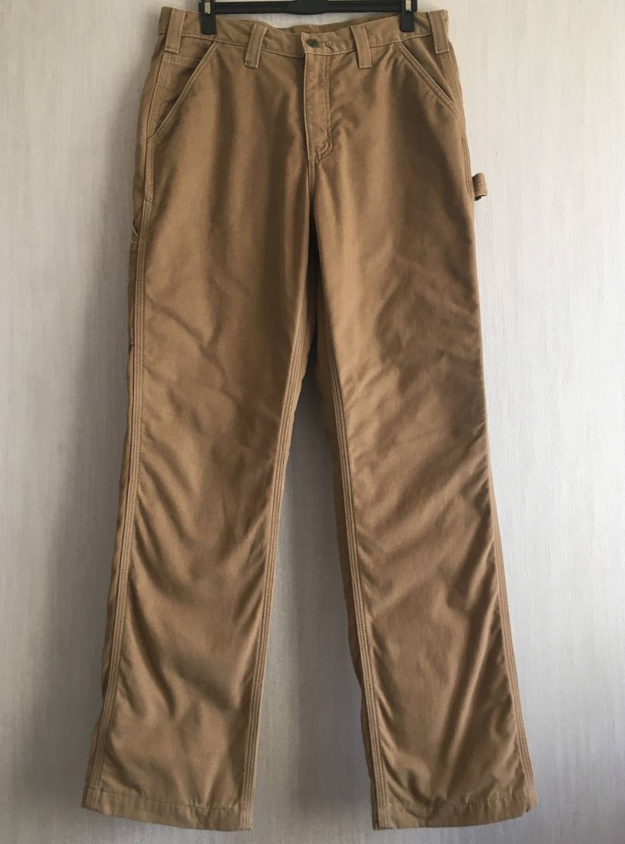 W3２ カーハート/Carhartt ペインター パンツ メンズ コットン 茶 ブラウン 裏ブランケット