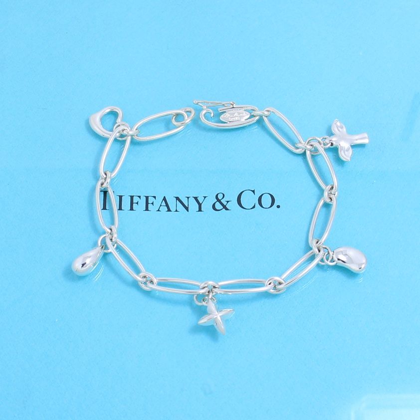 ティファニー TIFFANY オーバルリンクチェーン 5チャーム ブレスレット