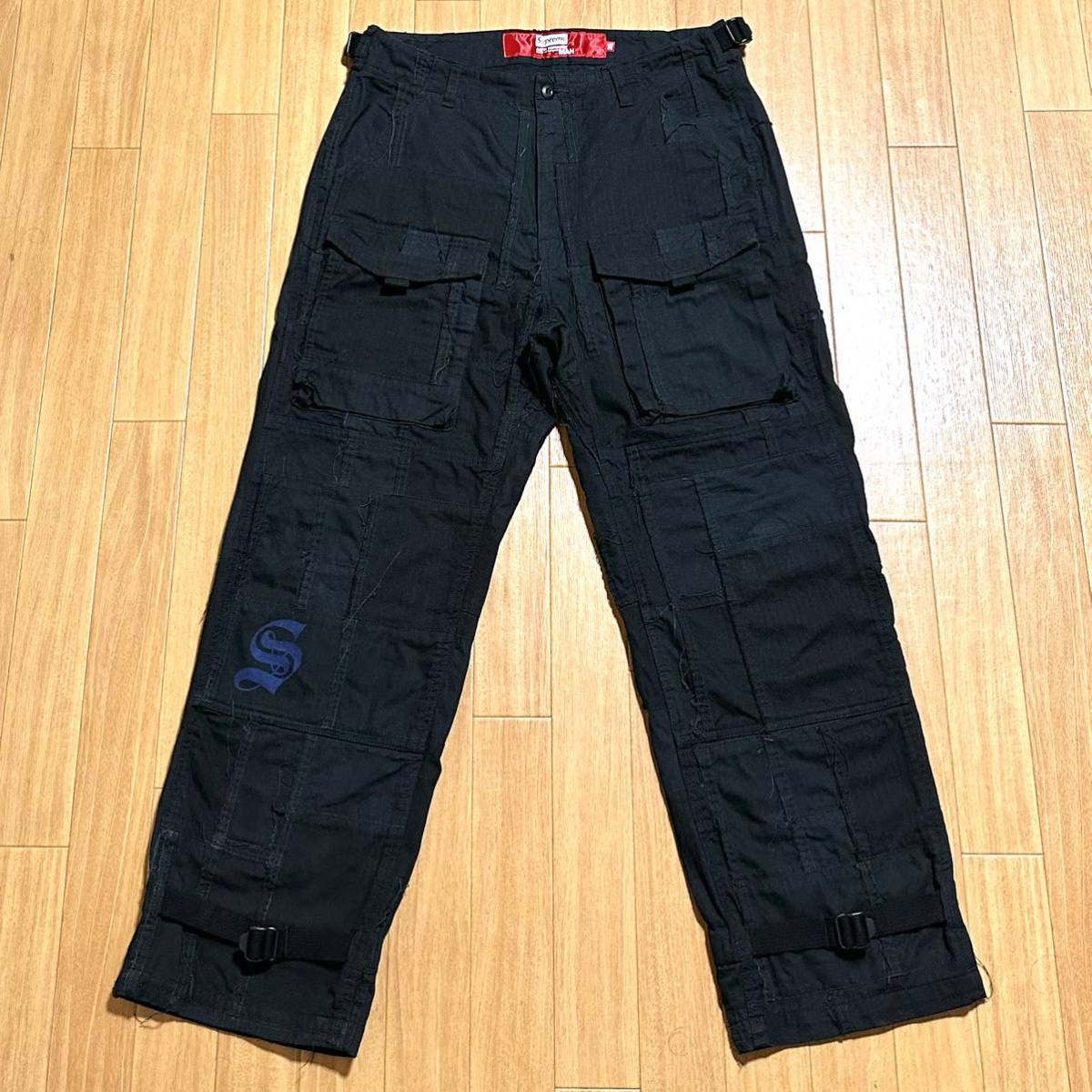 Supreme JUNYA WATANABE COMME des GARCONS MAN 21AW Patchwork Cargo Pant black パッチワーク カーゴパンツ ジュンヤワタナベマン 32の画像1