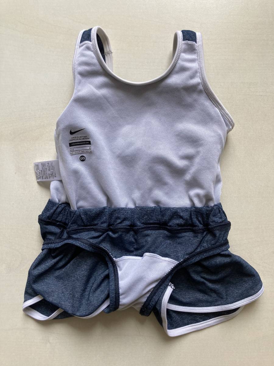 NIKE Toddler Swimwear 1981823-08 キュロットワンピース 90 USED ナイキ トドラー 女児 スイムウェア 水着 オブシディアンヘザー ネイビー_画像5