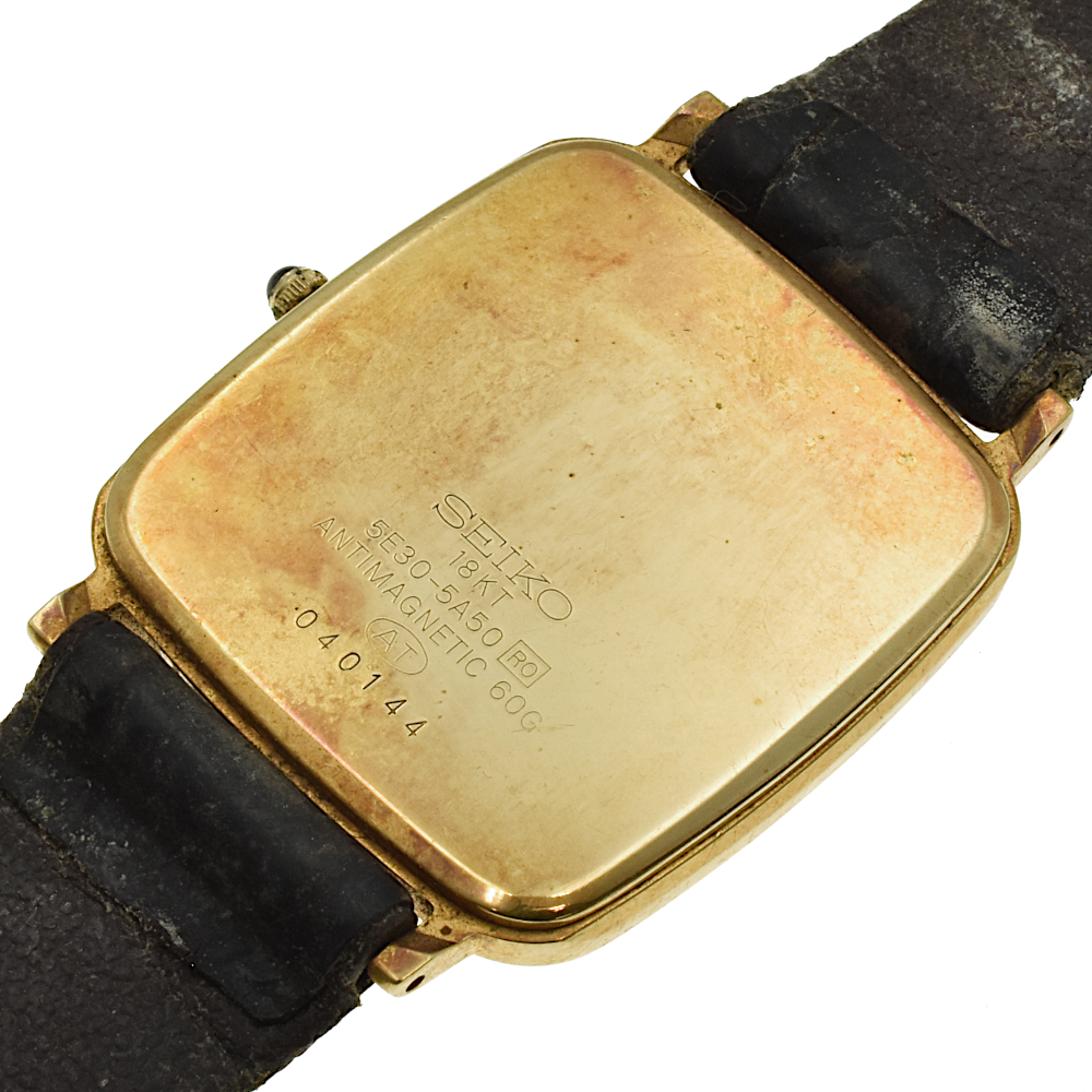 SEIKO セイコー ドルチェ 5E30-5A50 18KT 金無垢 QZ クォーツ メンズ