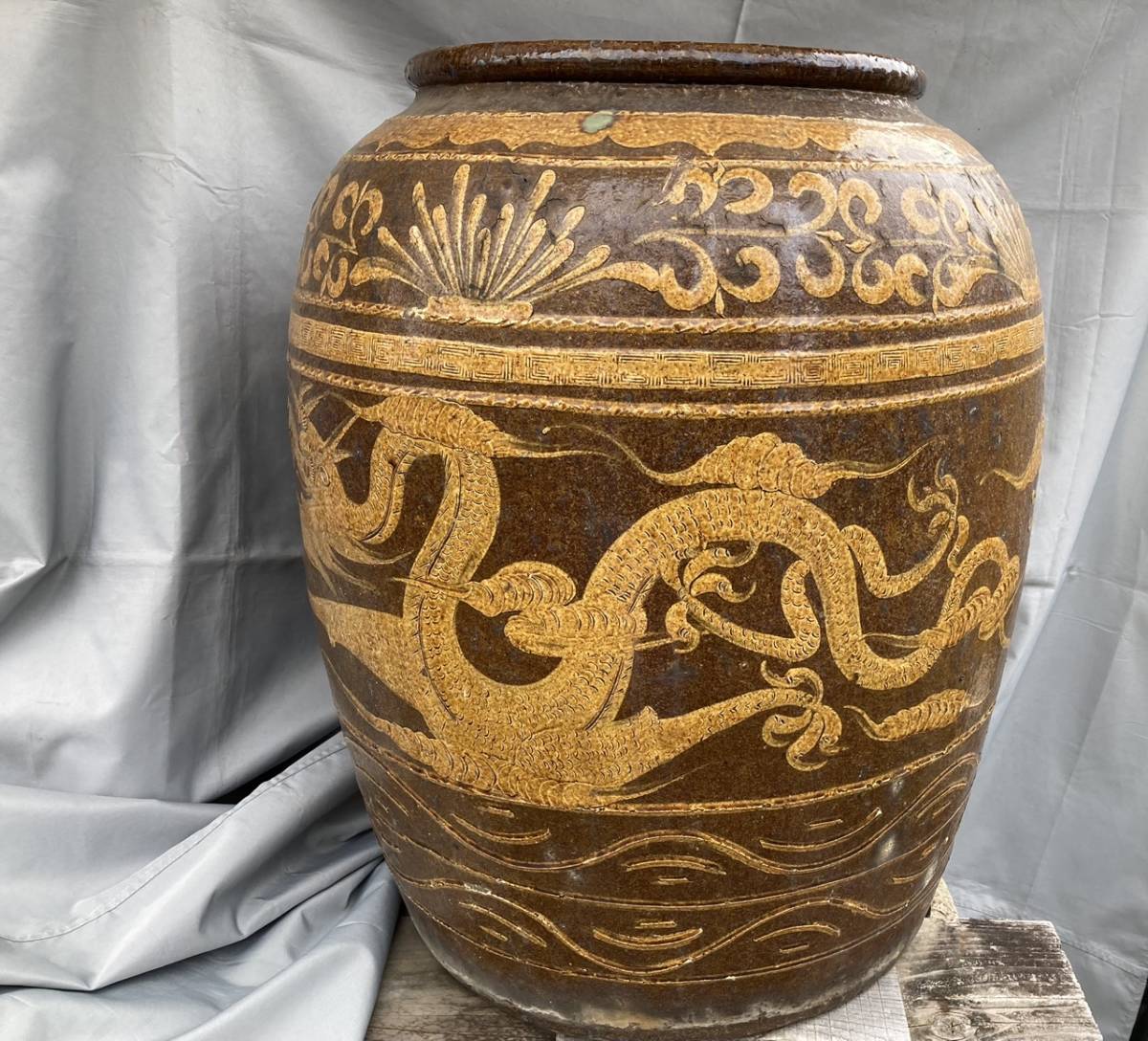 ピータン 壺 甕 陶器 φ45cm x 43cm