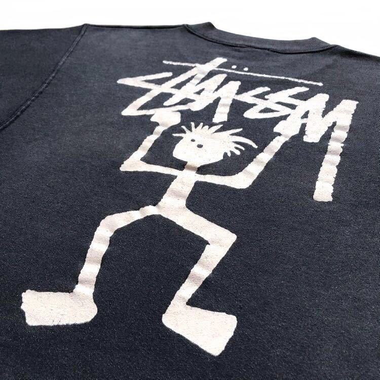 80s USA製 OLD Stussy シャドーマン 両面プリント スウェット