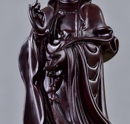 木彫仏像 仏教美術 精密細工 木彫り　黒檀木 観音菩薩像　仏像　置物_画像7
