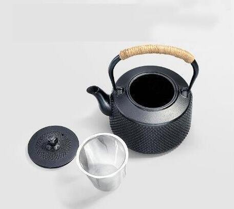 鋳鉄製鉄瓶 鉄の急須 老鉄瓶 提梁鉄瓶 手作り コーティングなし お茶の道具 1.6L_画像4