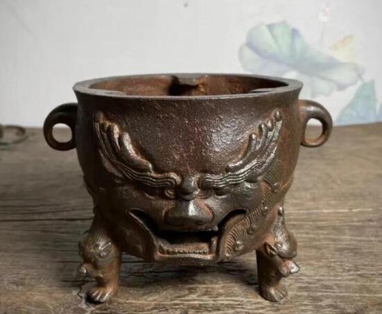 最終値下げ 鋳鉄トラ顔炭ストーブ温酒煮茶置物住宅置物ストーブ高さ12