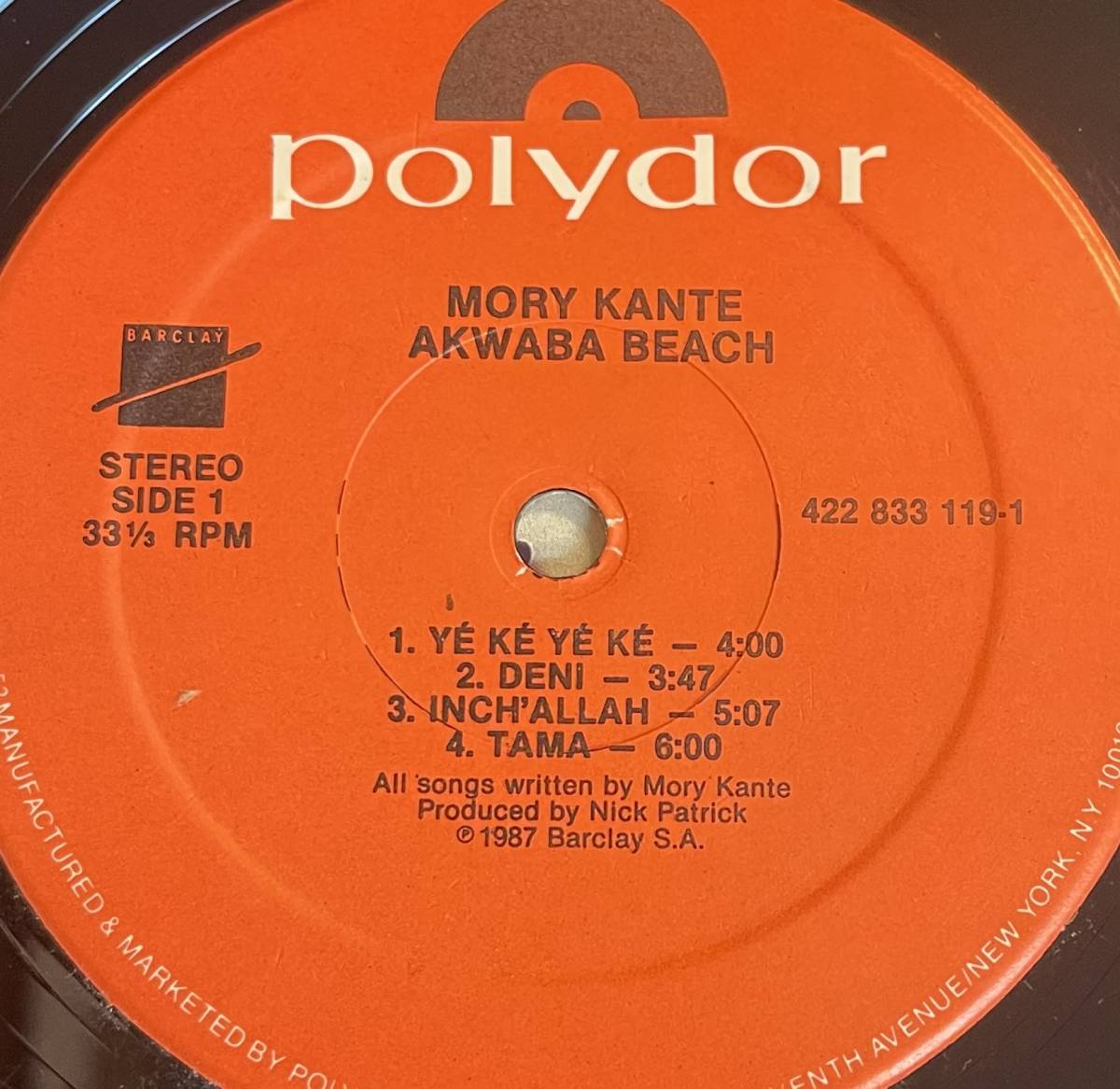 レコード Mory Kante Akwaba Beach モリ・カンテ_画像2