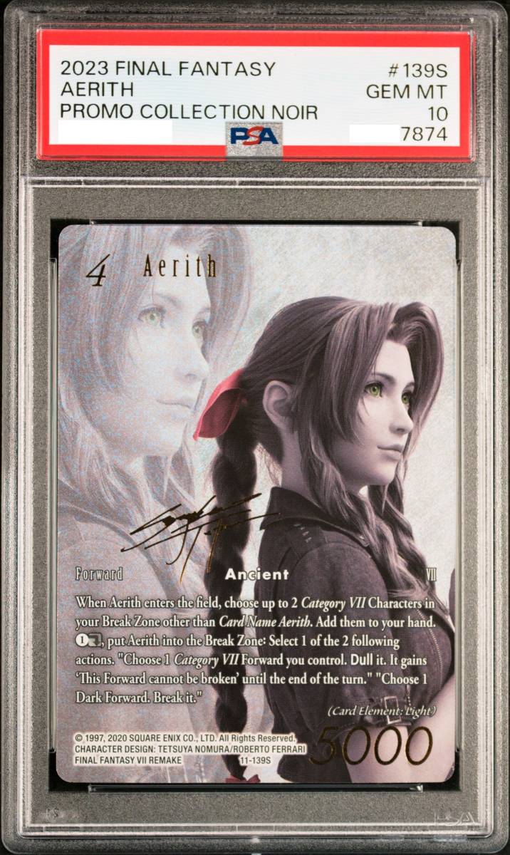 PSA10 エアリス ファイナルファンタジー 野村哲也 サイン FFTCG FINAL FANTASY TRADING CARD GAME SPECIAL PR CARD COLLECTION Noir_画像1