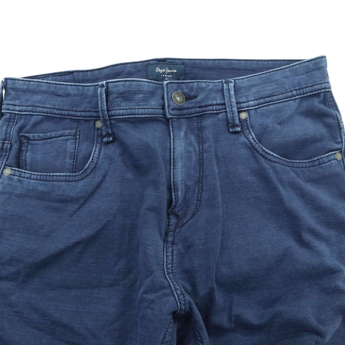 pepe jeans ペペジーンズ 【CAGE SHORT】 加工 インディゴ スウェット ストレッチ ショート パンツ Sz.29　メンズ 　A3B02437_5#P_画像2