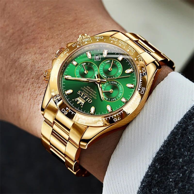 [ Harlan do have on model oma-ju America price 40,000 jpy ]OLEVS Daytona oma-ju chronograph men's wristwatch Rolex oma-ju