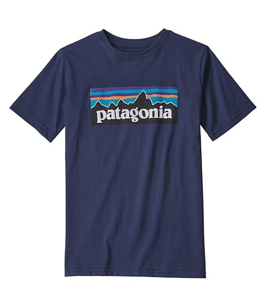 新品 XS 紺 Patagonia パタゴニア Tシャツ ボーイズ P-6 ロゴ オーガニック Tシャツ TEE アウトドア キャンプ コットン T キッズ ベビー 28_画像1