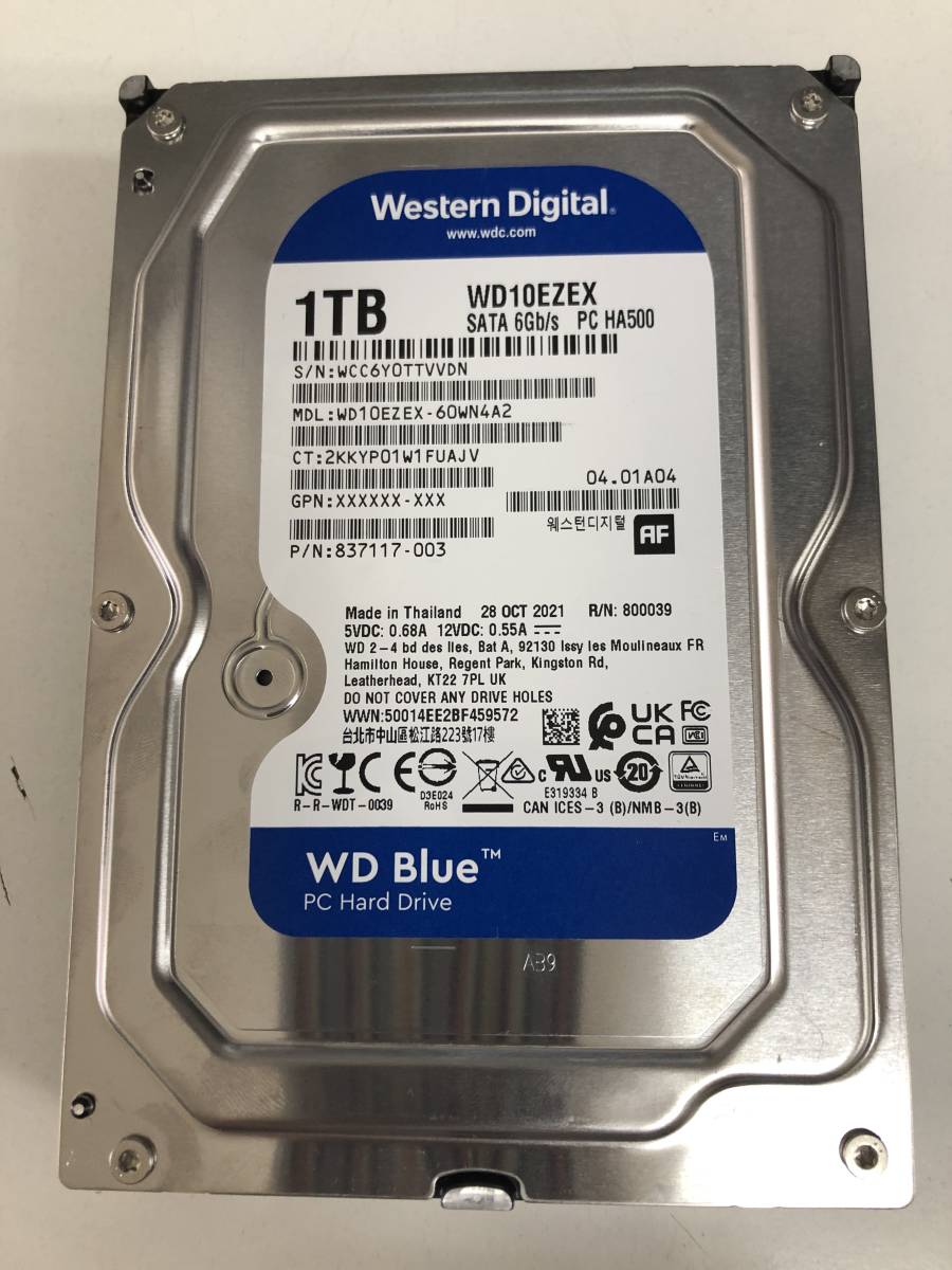 【即日発送】Western Digital WD10EZEX 3.5インチ 1TB　HDD　(No.11)_画像1