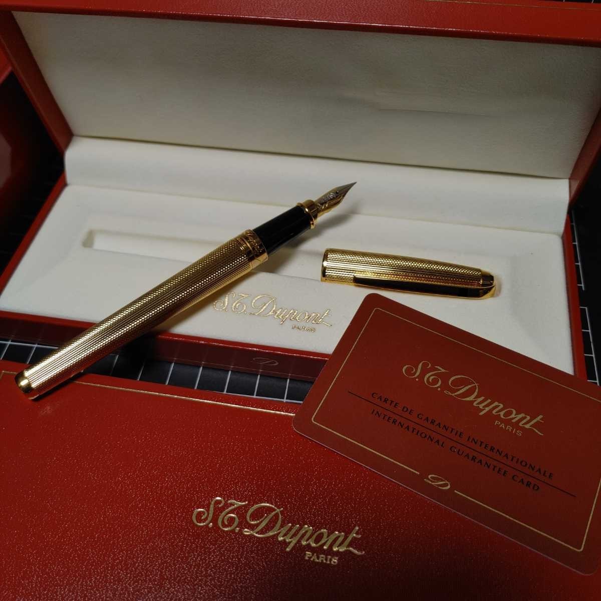 St Dupont Olympio Fountain Pen 23 Microns Gold Plated 18k