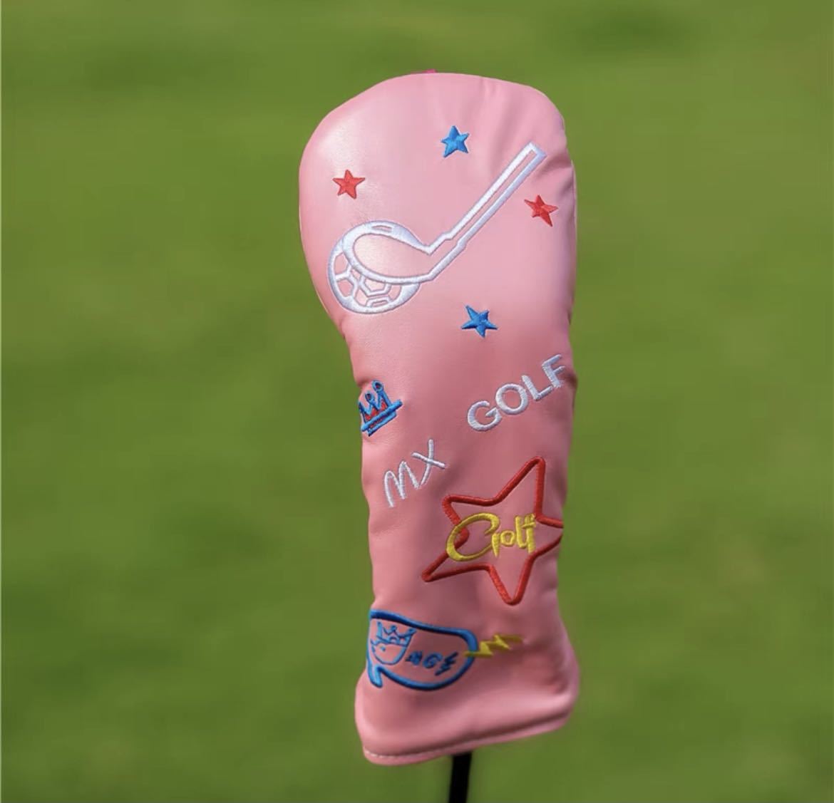 【シーズン新品4点セット】韓国バージョンのMXgolfゴルフクラブヘッドカバーピンク_画像4