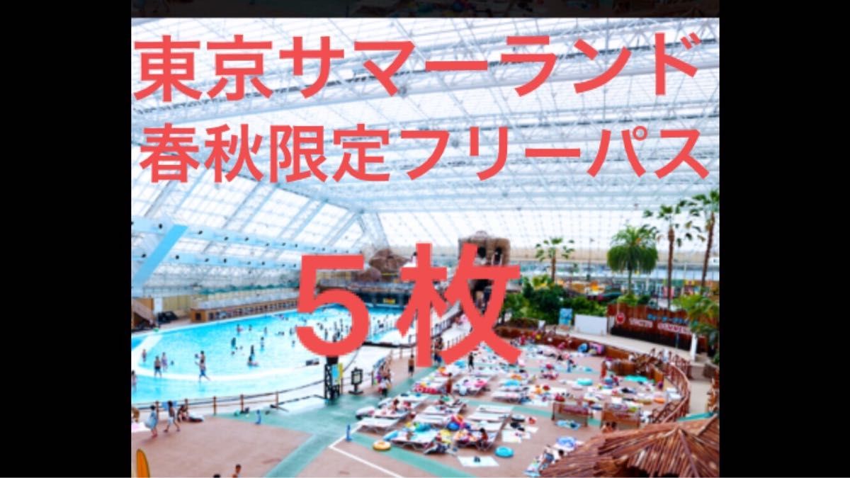 東京サマーランド 春秋限定フリーパス 5枚 東京都競馬 無料招待券