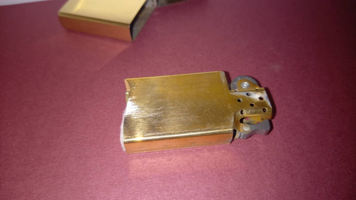 ZIPPO ジッポー 1991年 ソリッドブラス SOLID BRASS 無地 スリム ダブルイヤー 1932-1991 中古 オイルライター プレーン 　真鍮_画像8