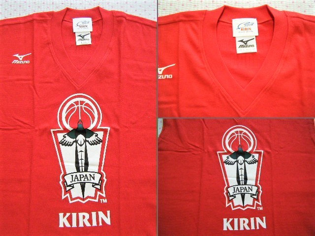 ミズノ製　KIRIN×ＭIZUNO　バスケットボール日本代表 「勝ちT」 応援サポーターズシャツ　赤色　サイズ L　懸賞当選品　JABBA公認　C-02-L_画像5