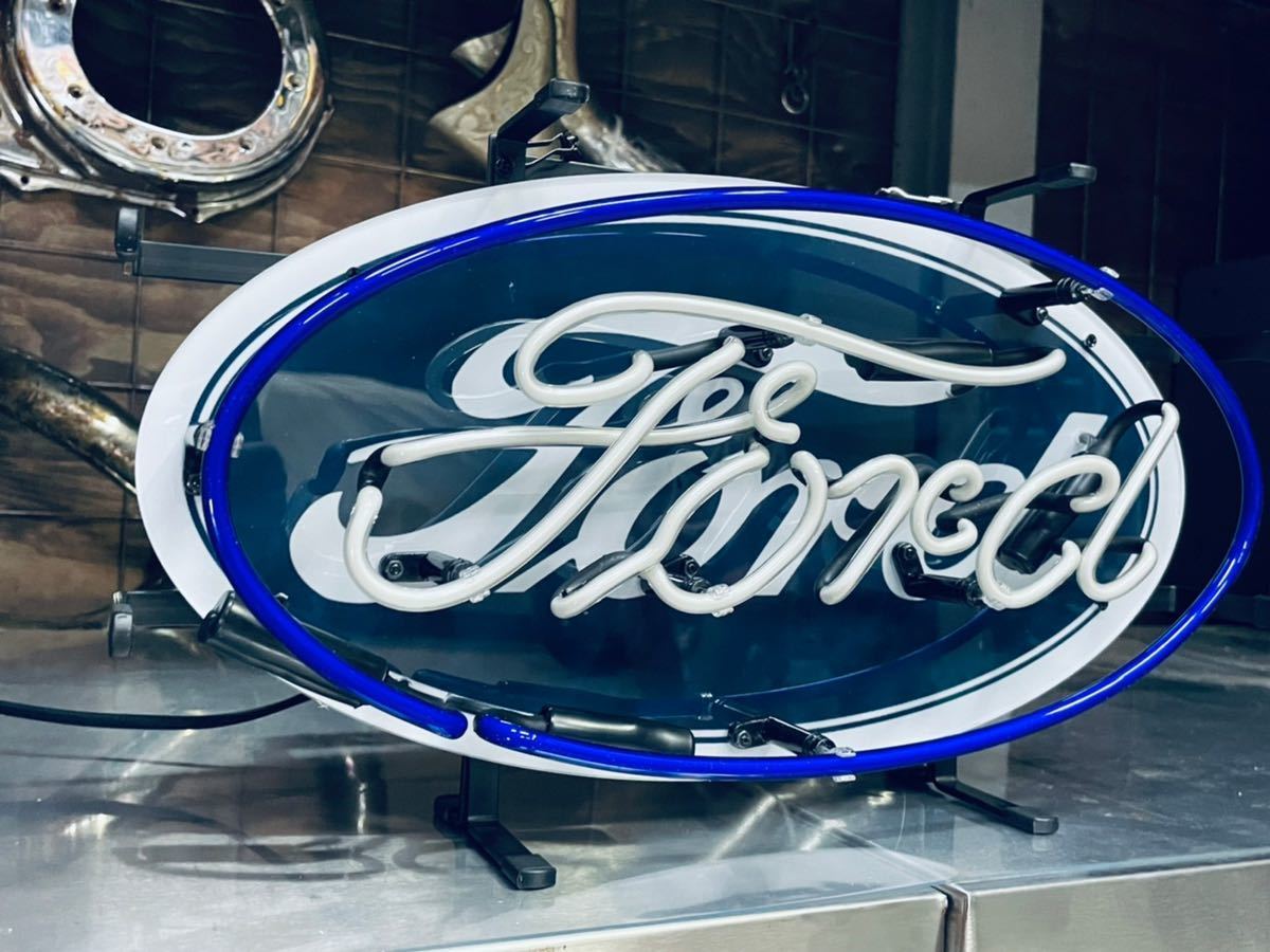 FORD フォード ネオン看板 アメリカ 雑貨 ムーンアイズ 世田谷ベース マスタング F100 ハーレー ブリキ DIY レトロ ヴィンテージ US HOTROD_画像9