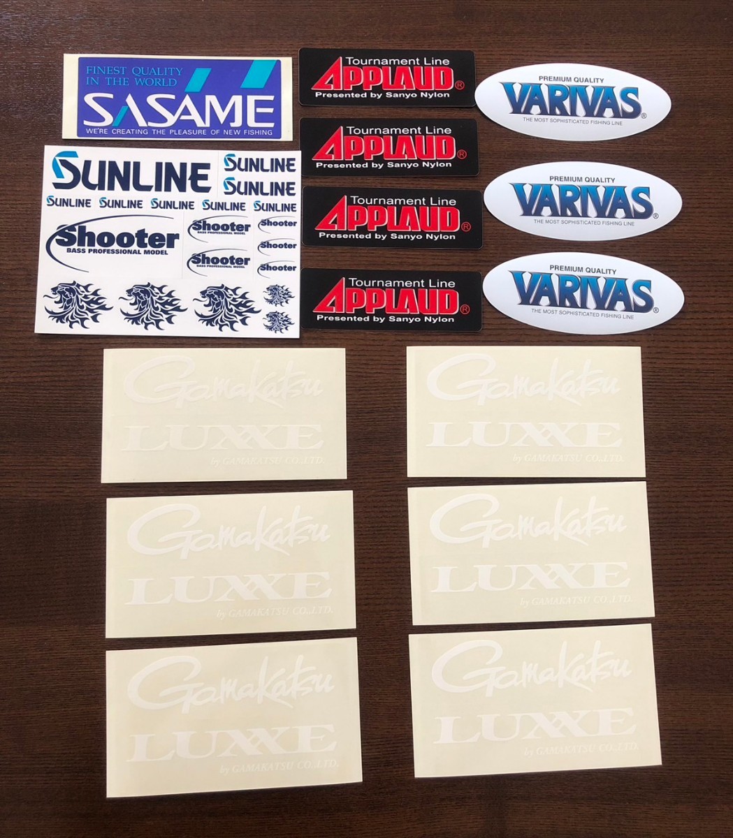釣り用品メーカー ステッカー 5種15枚 VARIVAS SASAME SUNLINE APPLAUD Gamakatsu LUXXEの画像2