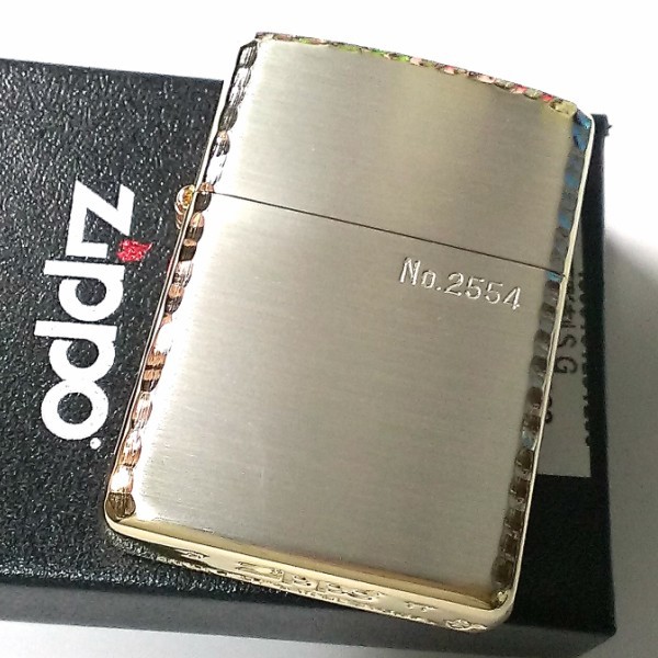 ZIPPO アーマー 限定 ジッポ ライター ３面彫刻 アラベスク シルバー＆ゴールド 金銀 シリアルNo刻印 コーナーリューター 重厚 かっこいい_画像4