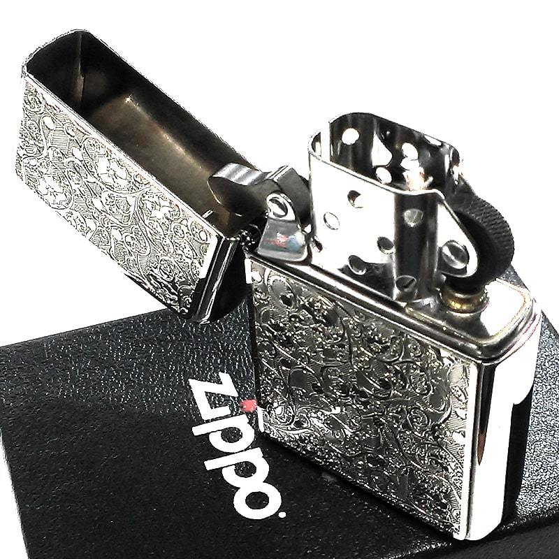 ZIPPO ライター アラベスク 細密エッチング ジッポー レディース おしゃれ メタルプレート シルバー かわいい 女性 銀 メンズ_画像5