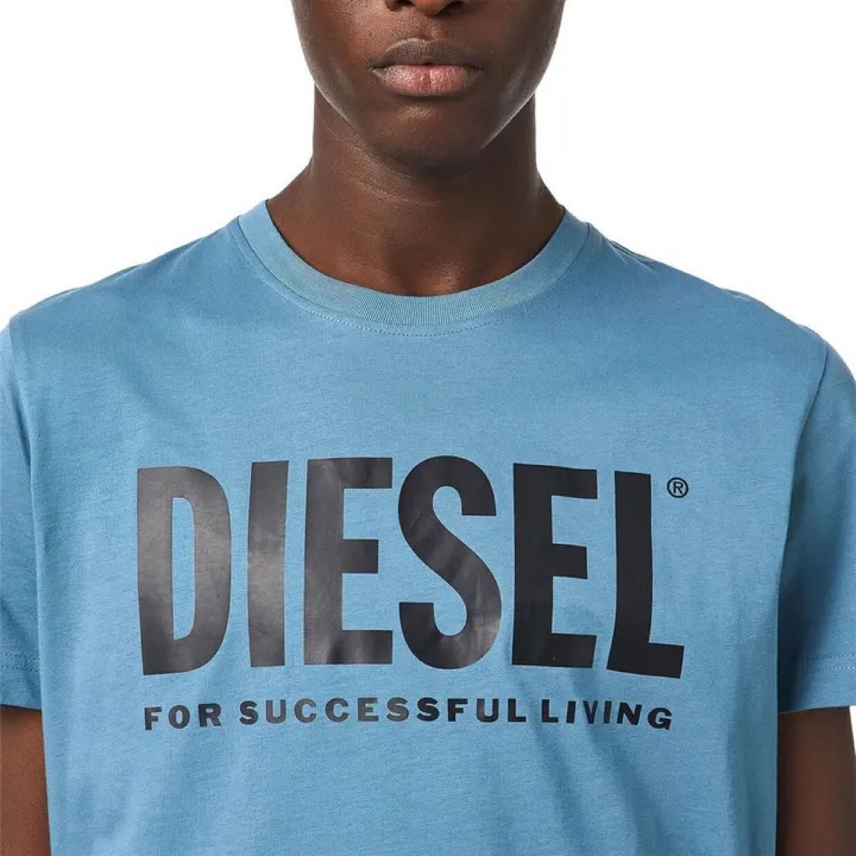 DIESEL  新品未使用　XSサイズ　Tシャツ　カットソー　シャツ　ロゴ　定番　大人気　コットン　綿　ブルー　青　ディーゼル