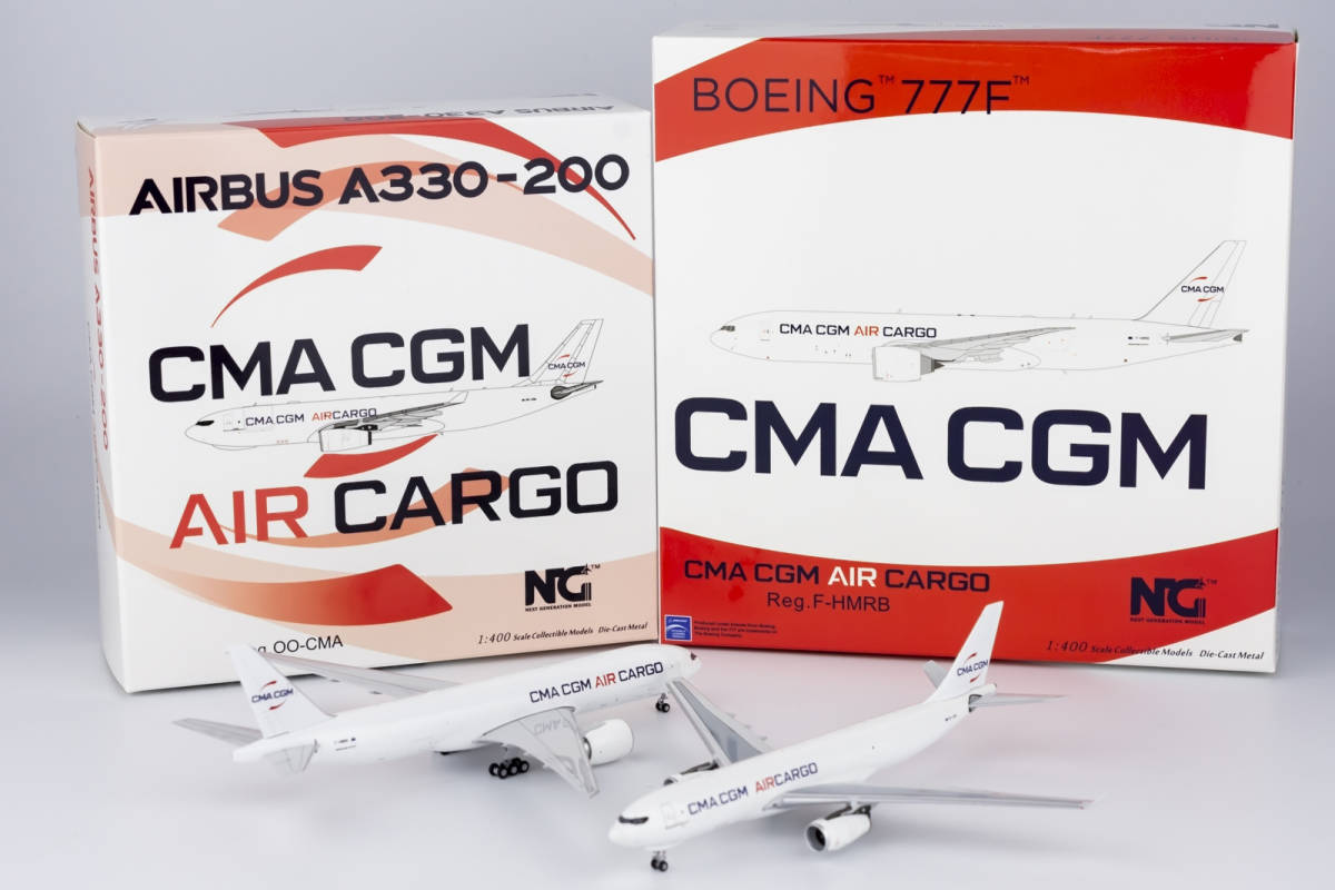 NGmodel CMA CGMエアカーゴ 777F(F-HMRB)＆A330-200F(OO-CMA) 1/400 2機セット