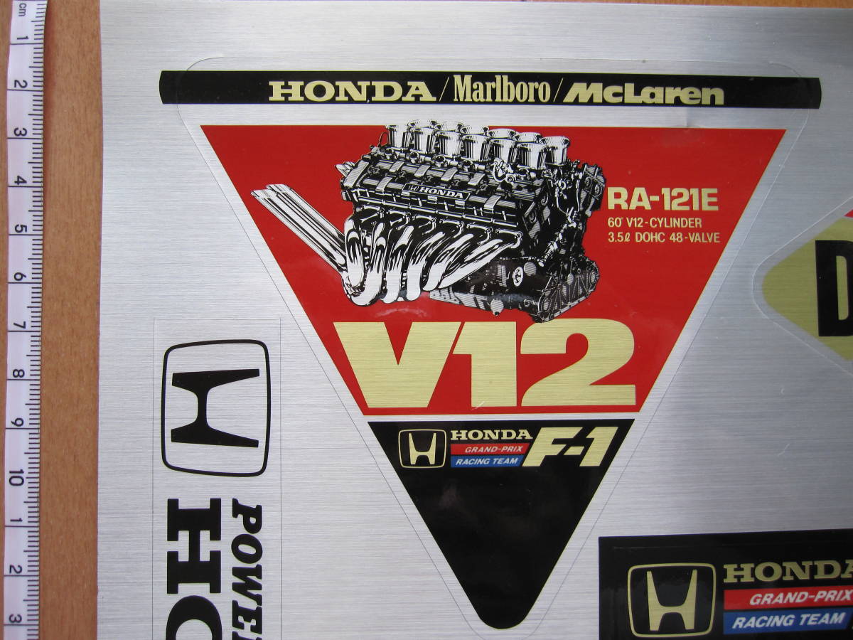 ホンダ　F-1　１９９０年　チャンピョン　　メタル　ステッカー　　（６種類）　　（未使用品）