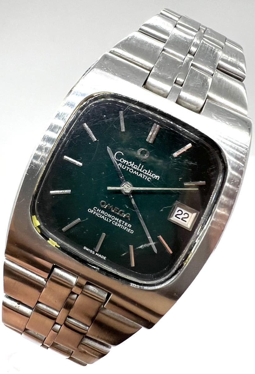 ジャンク OMEGA Constellation オメガ コンステレーション デイト 緑