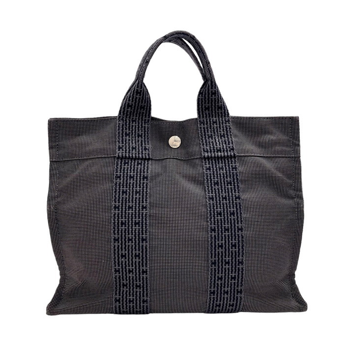 HERMES/エルメス エールラインPM トートバッグ キャンバス グレー ユニ