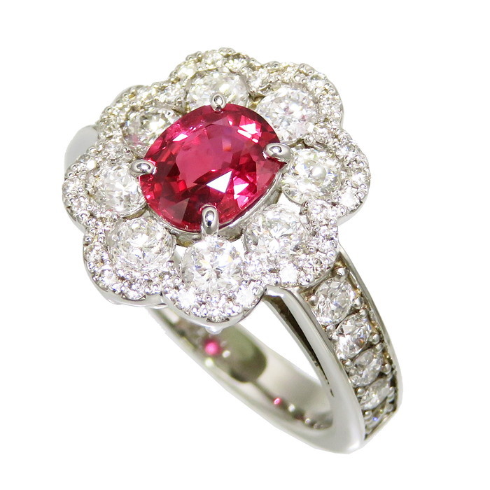 憧れ ダイヤモンド 1.053ct ルビー 8.5号 計0.92ct レディース 7.4g Pt950プラチナ リング・指輪 プラチナ 憧れ ダイヤモンド 1.053ct ルビー 8.5号 計0.92ct レディース 7.4g Pt950プラチナ リング・指輪 プラチナ