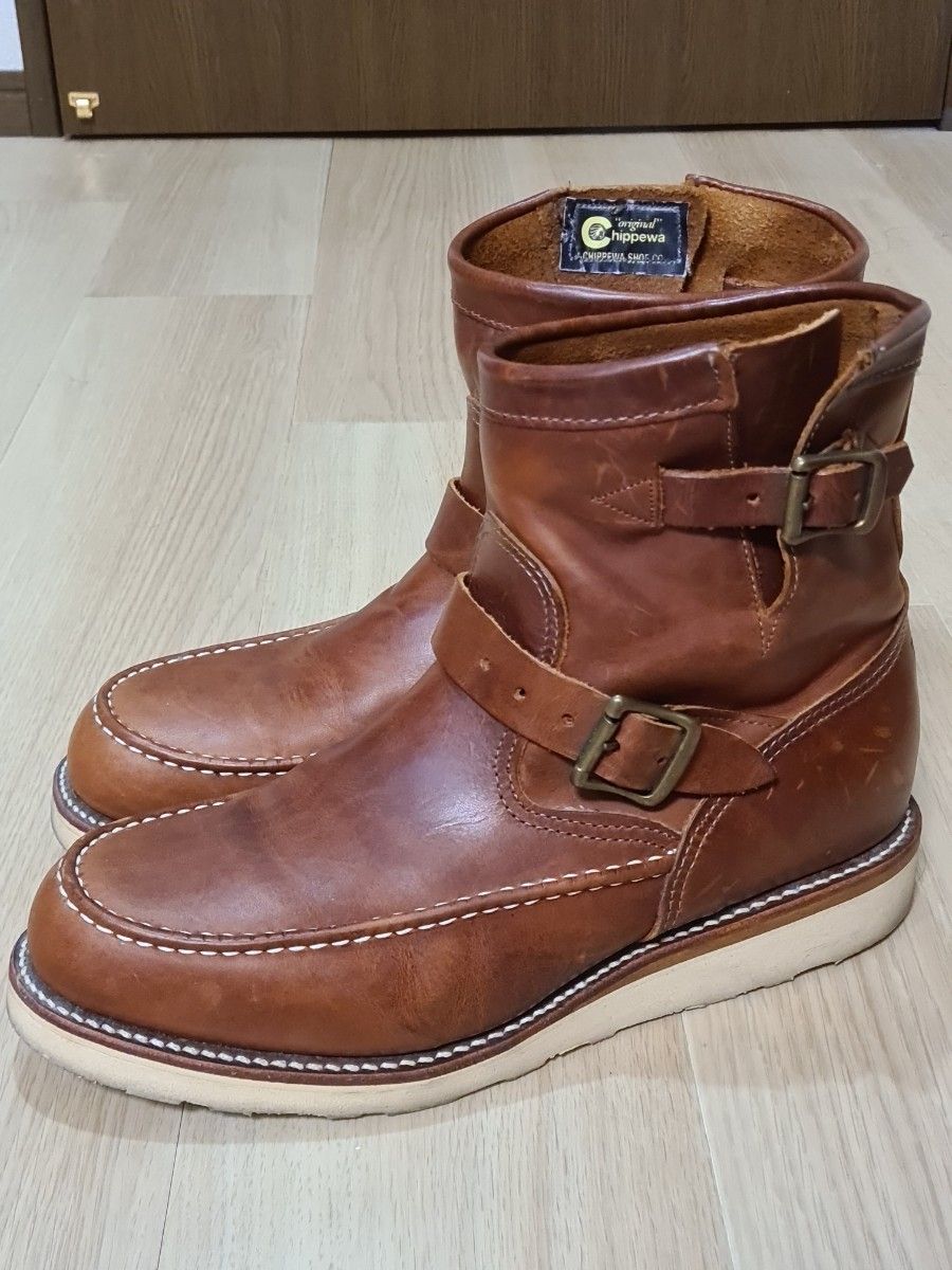 9E エンジニアブーツ チペワ CHIPPEWA ブラウン 27cm モックトゥ