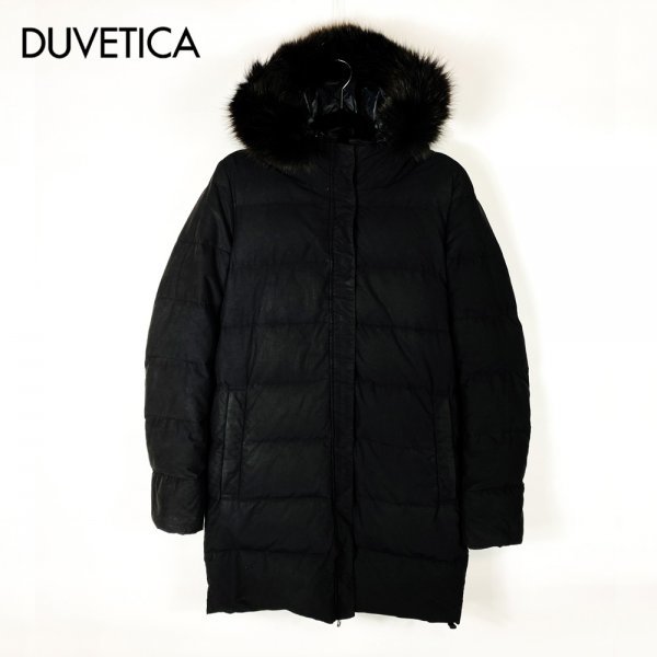 ★定価13万円★DUVETICA CAITLIN デュベティカ カイトリン フォックスファー付き ダウンコートジャケット レディース クリーニング済み_画像1