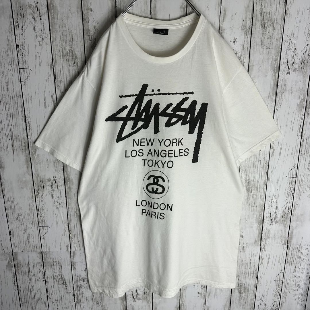 【stussy】ステューシー tシャツ ラスタロゴ ショーンロゴ L ホワイト白_画像2